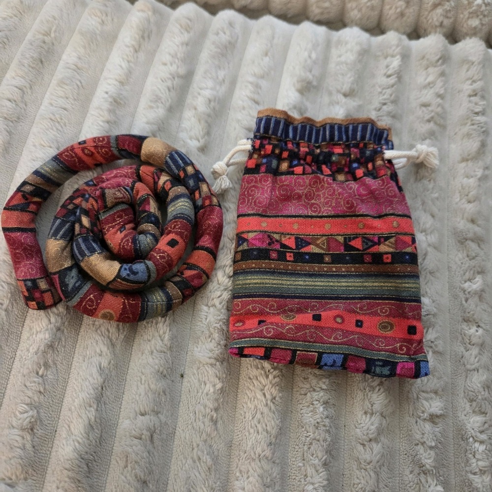 Spiral Lock Hair Tie Bendable Dreadlock Wrap Bohemian Ponytail Holder with Pouch